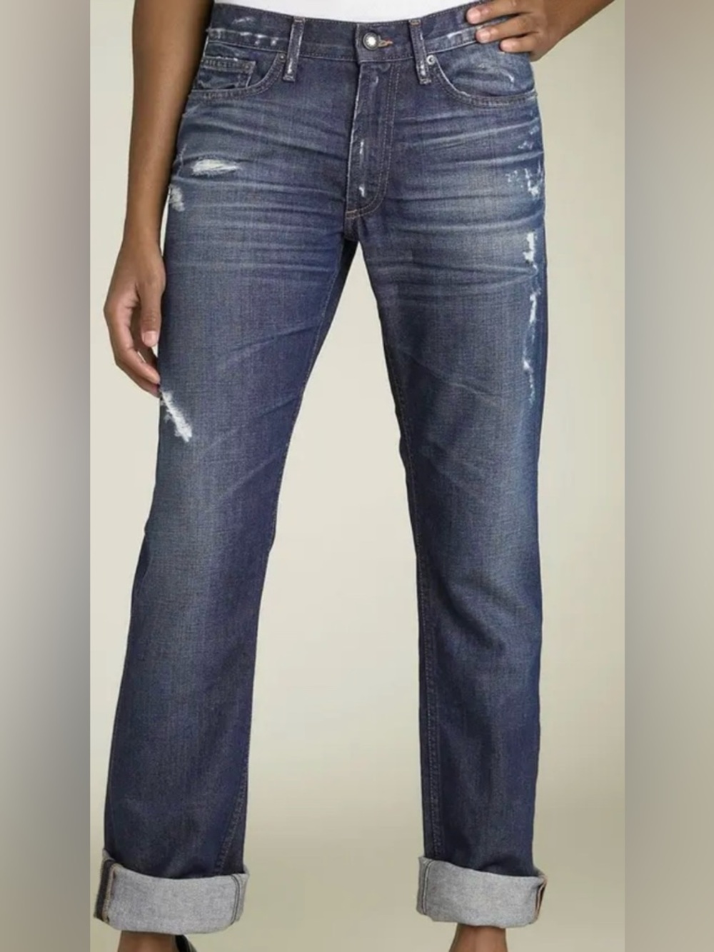 Degaine Slim leg boyfriend Distressed Denim jean